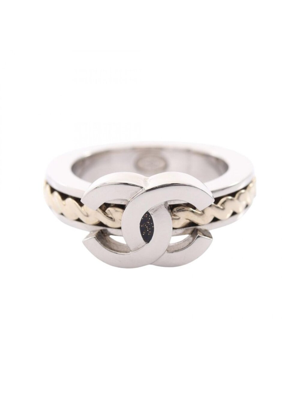Chanel Ring CC Logo Stainless Steel